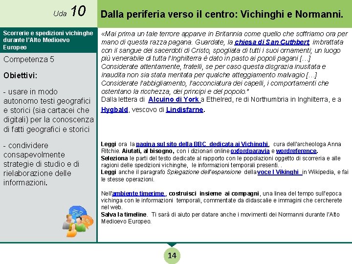 Uda 10 Scorrerie e spedizioni vichinghe durante l’Alto Medioevo Europeo Competenza 5 Obiettivi: -