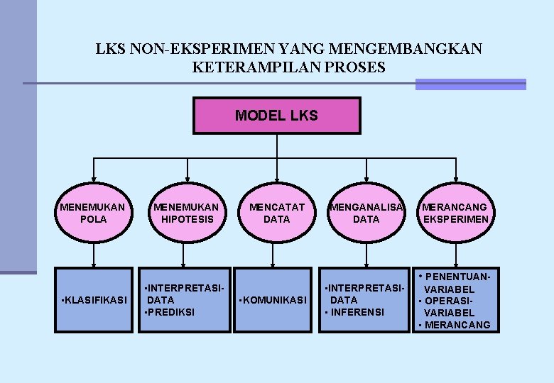 LKS NON-EKSPERIMEN YANG MENGEMBANGKAN KETERAMPILAN PROSES MODEL LKS MENEMUKAN POLA • KLASIFIKASI MENEMUKAN HIPOTESIS