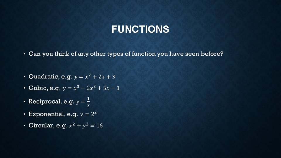 FUNCTIONS • 