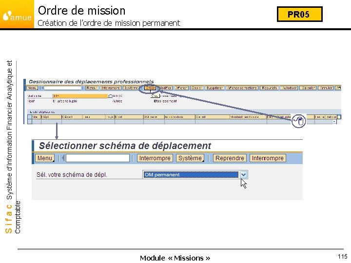 Ordre de mission Comptable Sifac Système d’Information Financier Analytique et Création de l’ordre de