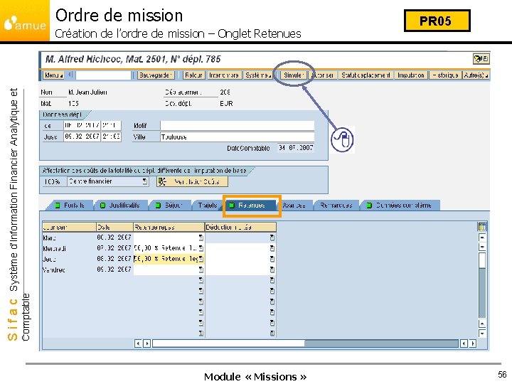 Ordre de mission Comptable Sifac Système d’Information Financier Analytique et Création de l’ordre de