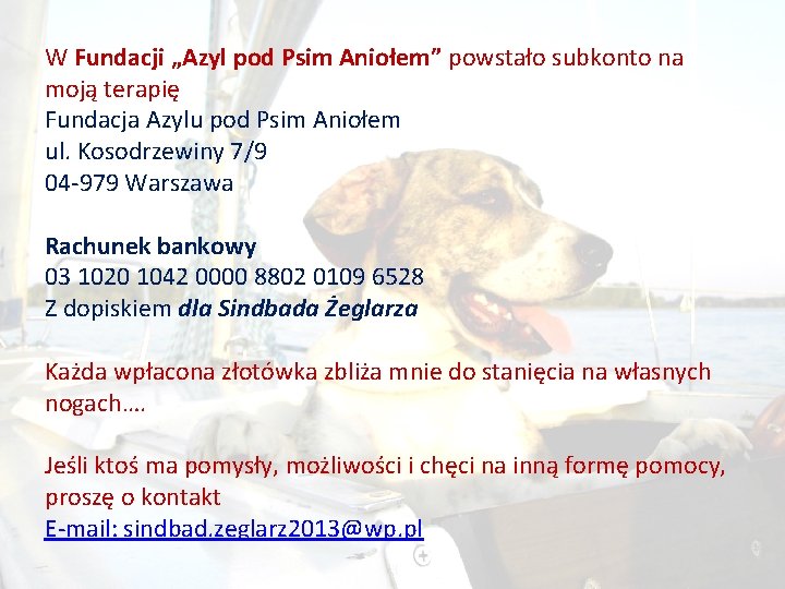 W Fundacji „Azyl pod Psim Aniołem” powstało subkonto na moją terapię Fundacja Azylu pod