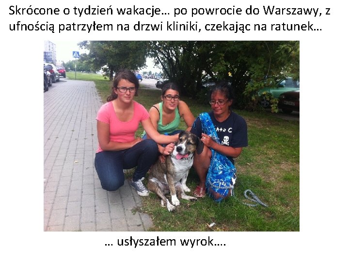 Skrócone o tydzień wakacje… po powrocie do Warszawy, z ufnością patrzyłem na drzwi kliniki,