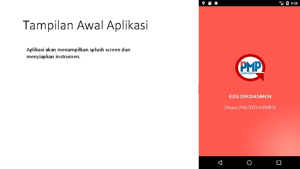 Tampilan Awal Aplikasi akan menampilkan splash screen dan menyiapkan instrumen. 