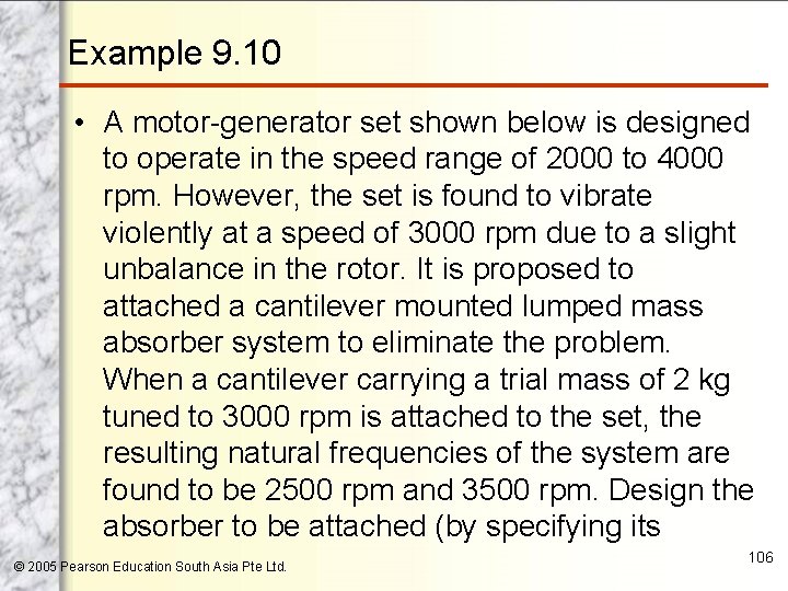 Example 9. 10 • A motor-generator set shown below is designed to operate in
