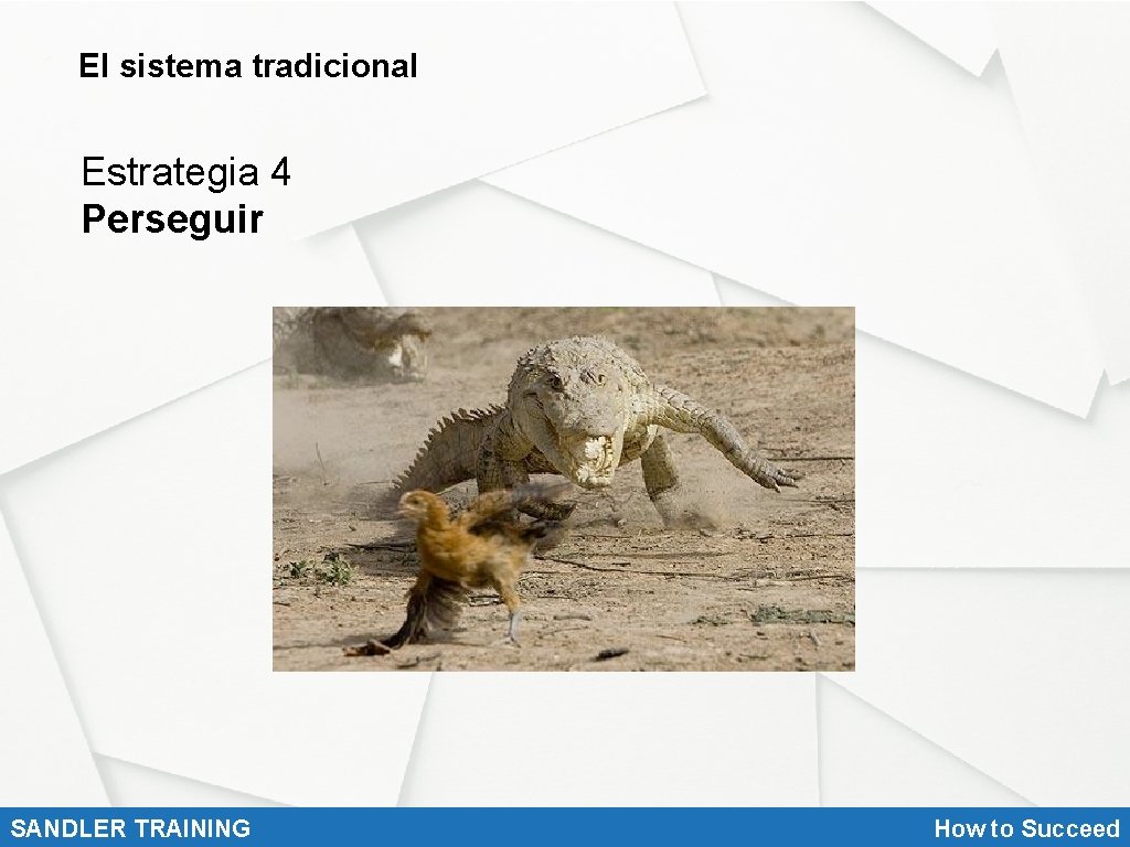 El sistema tradicional Estrategia 4 Perseguir SANDLER TRAINING How to Succeed 