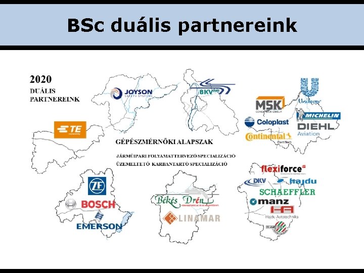 BSc duális partnereink 