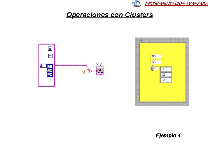 INSTRUMENTACIÓN AVANZADA Operaciones con Clusters Ejemplo 4 