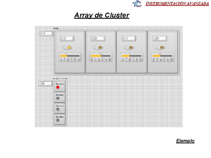 INSTRUMENTACIÓN AVANZADA Array de Cluster Ejemplo 