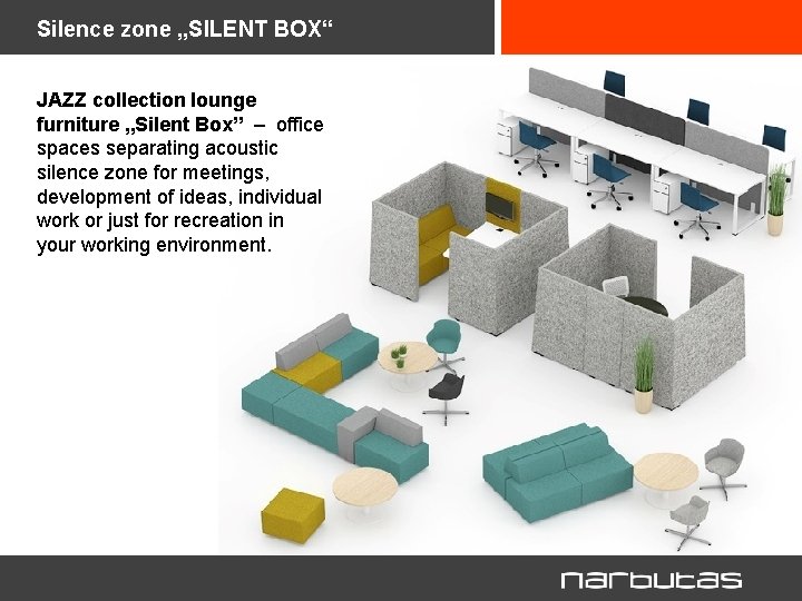 Silence zone „SILENT BOX“ JAZZ collection lounge furniture „Silent Box” – office spaces separating