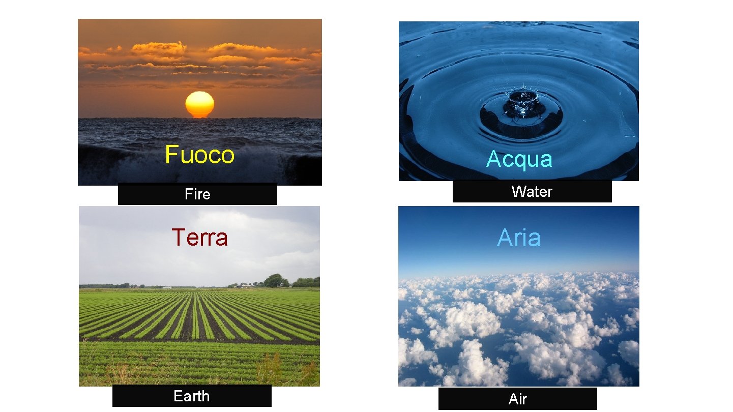 Fuoco Fire Terra Earth Acqua Water Aria Air 