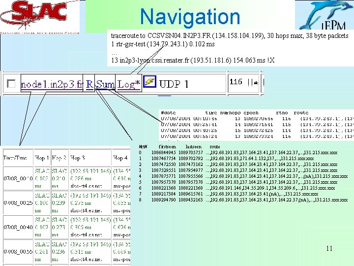 Navigation traceroute to CCSVSN 04. IN 2 P 3. FR (134. 158. 104. 199),