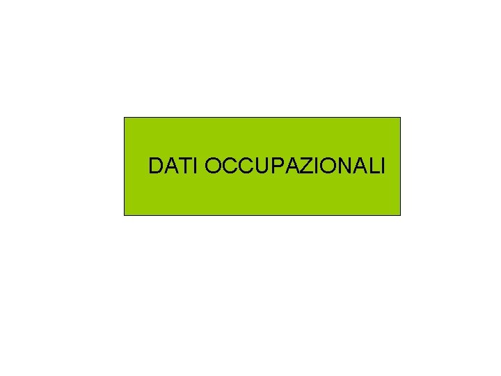 DATI OCCUPAZIONALI 