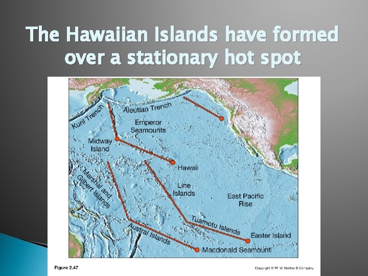 The Hawaiian Islands have formed over a stationary hot spot 