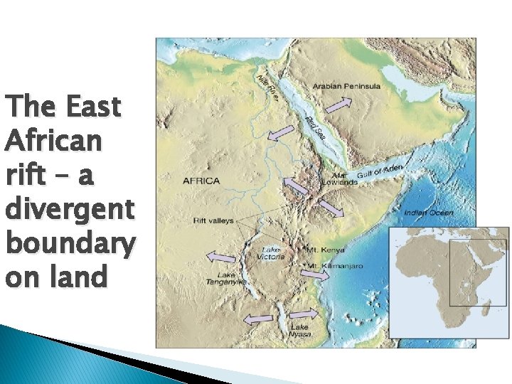 The East African rift – a divergent boundary on land 