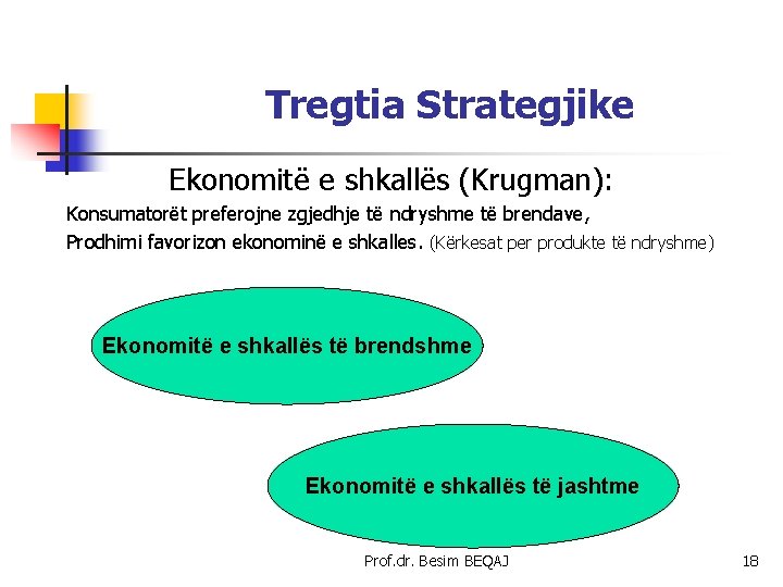 Tregtia Strategjike Ekonomitë e shkallës (Krugman): Konsumatorët preferojne zgjedhje të ndryshme të brendave, Prodhimi