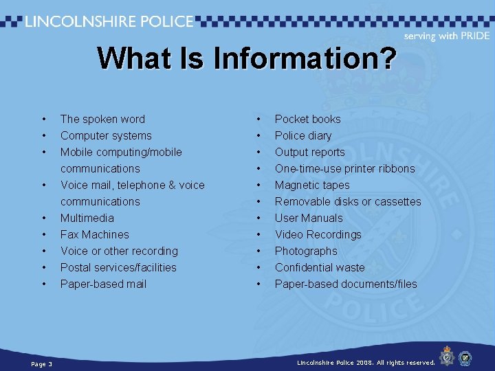 What Is Information? • • • Page 3 The spoken word Computer systems Mobile