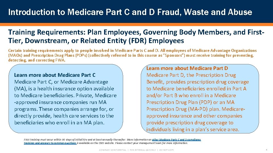 Introduction to Medicare Part C and D Fraud, Waste and Abuse Training Requirements: Plan