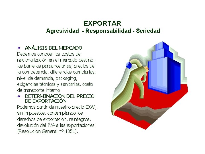 EXPORTAR Agresividad - Responsabilidad - Seriedad ANÁLISIS DEL MERCADO Debemos conocer los costos de