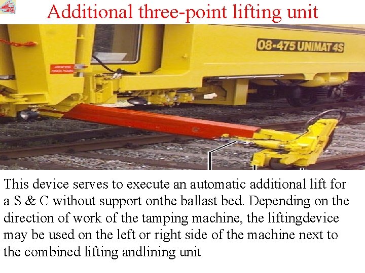 Additional three-point lifting unit This device serves to execute an automatic additional lift for