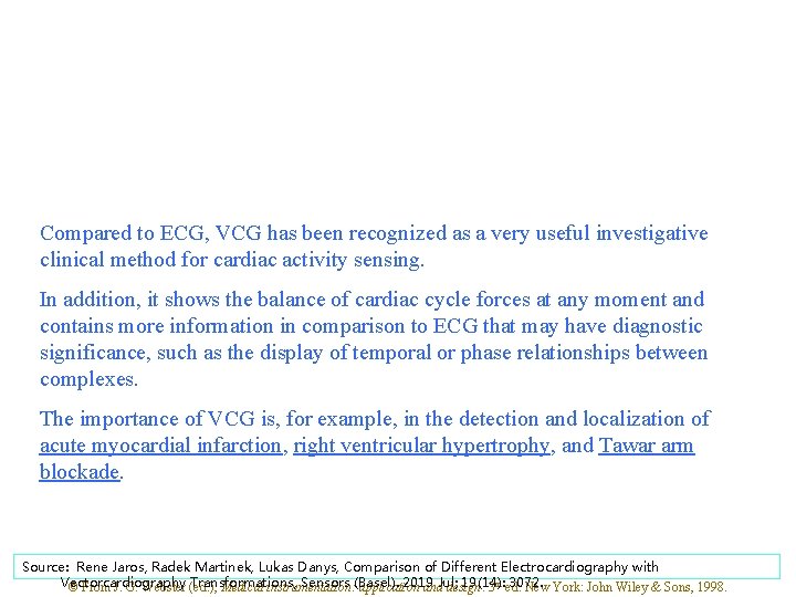 Compared to ECG, VCG has been recognized as a very useful investigative clinical method