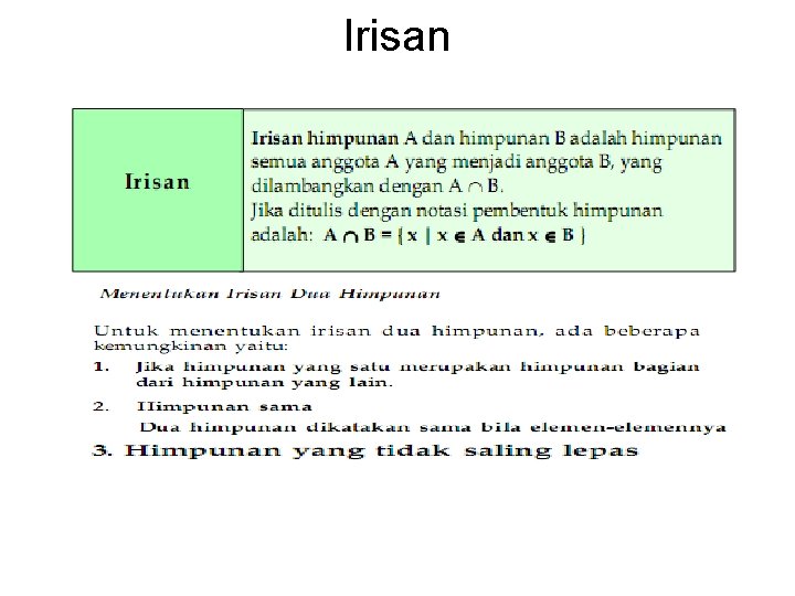 Irisan 