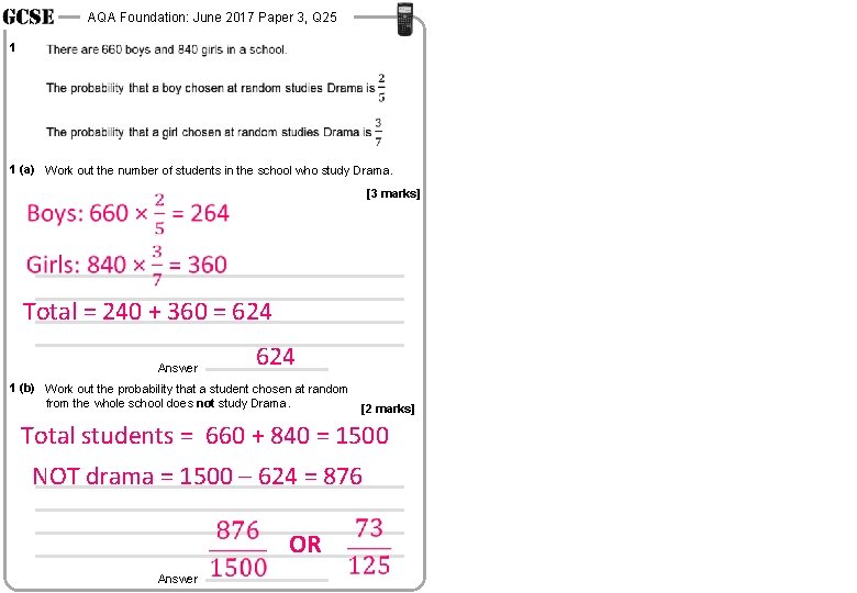 AQA Foundation: June 2017 Paper 3, Q 25 1 1 (a) Work out the