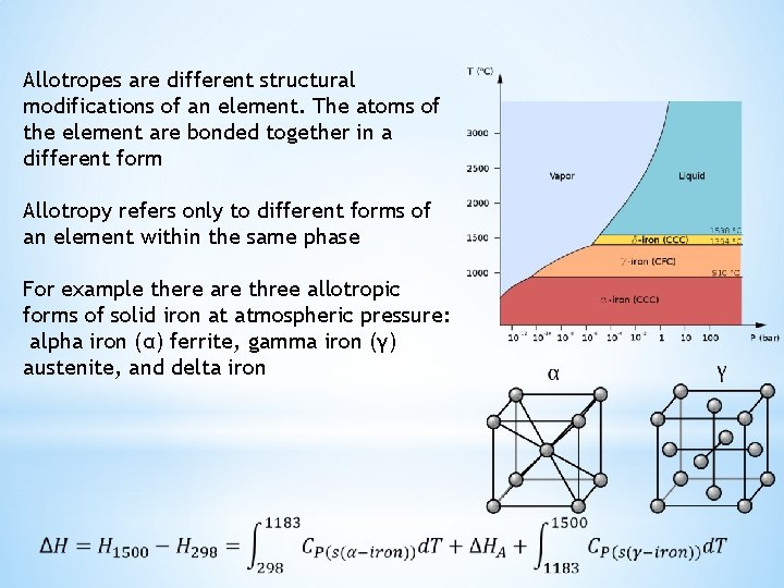 Allotropes are different structural modifications of an element. The atoms of the element are