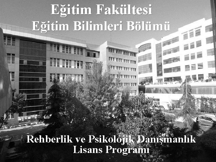 Eğitim Fakültesi Eğitim Bilimleri Bölümü Rehberlik ve Psikolojik Danışmanlık Lisans Programı 