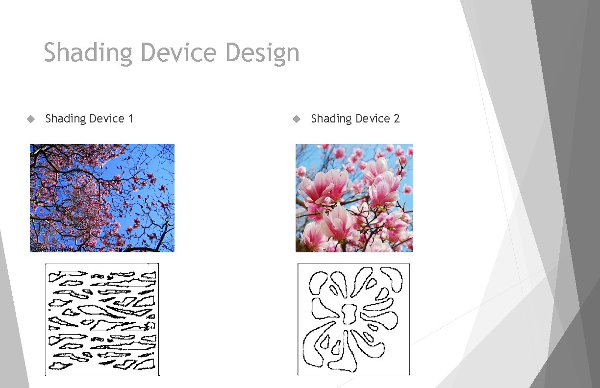 Shading Device Design Shading Device 1 Shading Device 2 