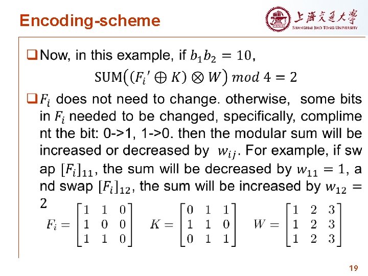 Encoding-scheme 19 