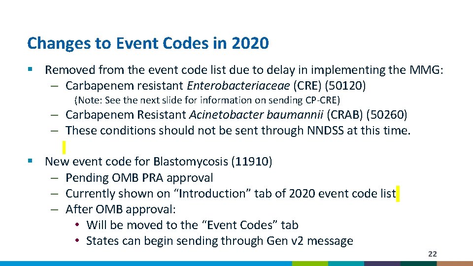 Changes to Event Codes in 2020 § Removed from the event code list due