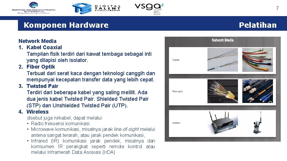 7 Komponen Hardware Network Media 1. Kabel Coaxial Tampilan fisik terdiri dari kawat tembaga 7 Komponen Hardware Network Media 1. Kabel Coaxial Tampilan fisik terdiri dari kawat tembaga
