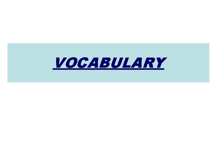 VOCABULARY 