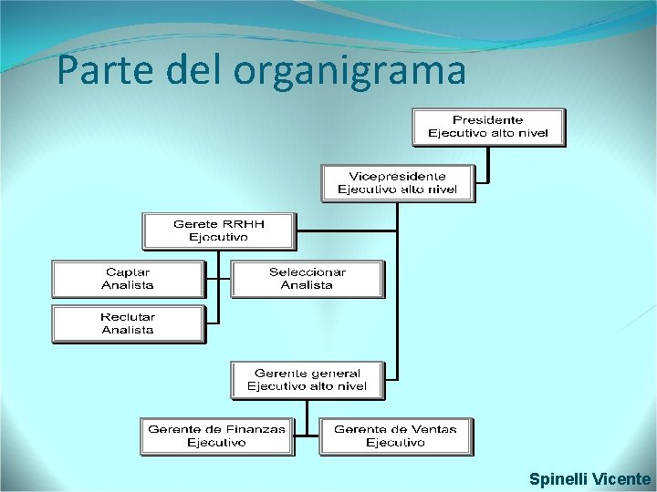 Parte del organigrama Spinelli Vicente 
