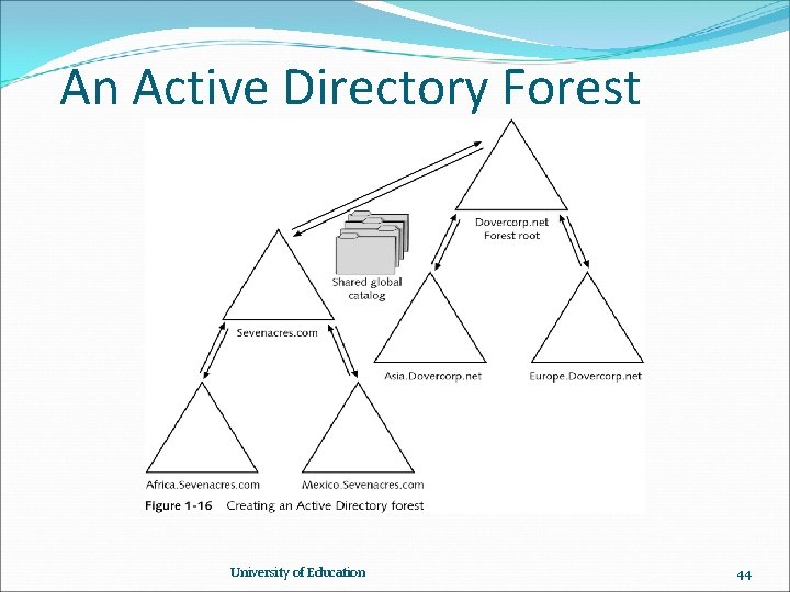 An Active Directory Forest University of Education 44 An Active Directory Forest University of Education 44