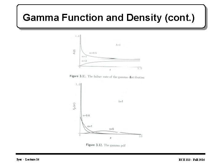 Gamma Function and Density (cont. ) Iyer - Lecture 16 ECE 313 - Fall