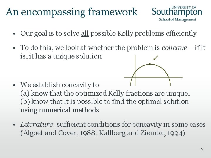 An encompassing framework • Our goal is to solve all possible Kelly problems efficiently