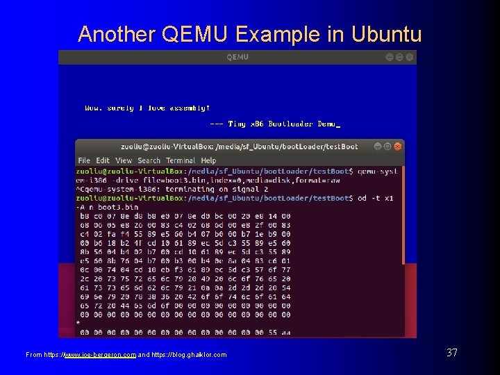 Another QEMU Example in Ubuntu From https: //www. joe-bergeron. com and https: //blog. ghaiklor.