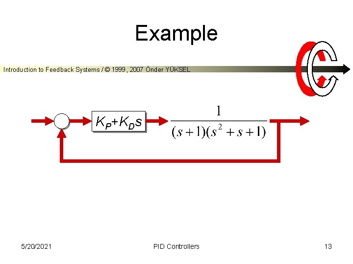 Example Introduction to Feedback Systems / © 1999, 2007 Önder YÜKSEL KP+KDs 5/20/2021 PID