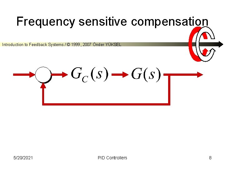 Frequency sensitive compensation Introduction to Feedback Systems / © 1999, 2007 Önder YÜKSEL 5/20/2021