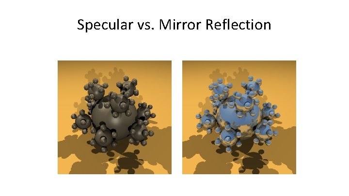 Specular vs. Mirror Reflection 