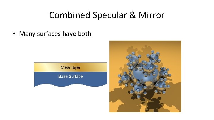 Combined Specular & Mirror • Many surfaces have both 