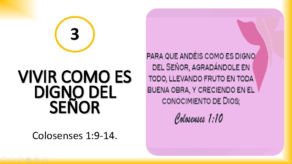 3 VIVIR COMO ES DIGNO DEL SEÑOR Colosenses 1: 9 -14. 