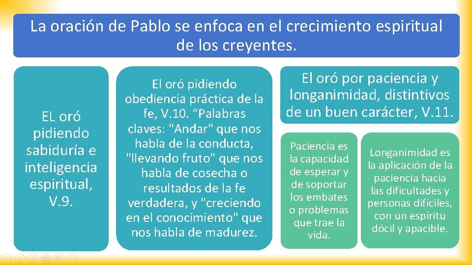 La oración de Pablo se enfoca en el crecimiento espiritual de los creyentes. EL