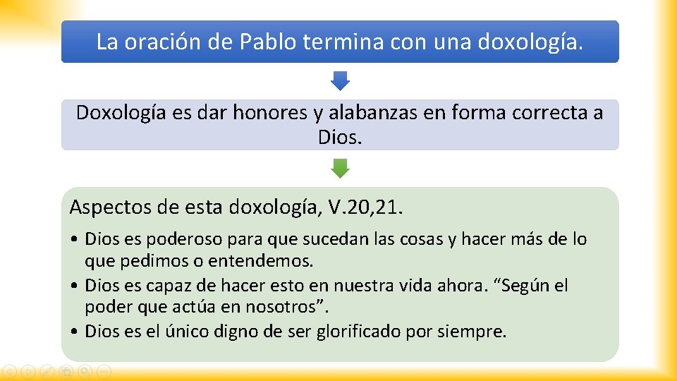 La oración de Pablo termina con una doxología. Doxología es dar honores y alabanzas