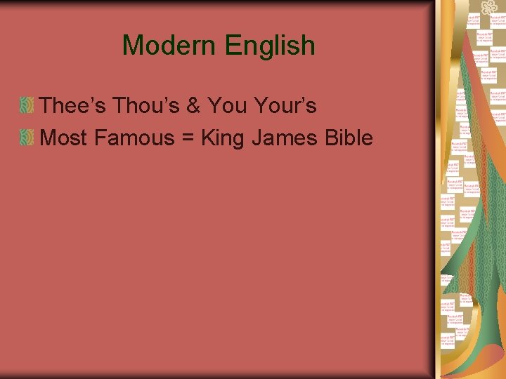 Modern English Thee’s Thou’s & Your’s Most Famous = King James Bible 