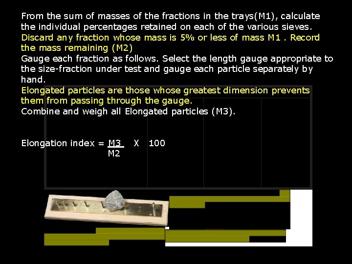 From the sum of masses of the fractions in the trays(M 1), calculate the