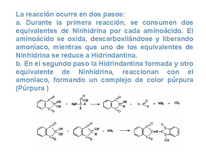 La reacción ocurre en dos pasos: a. Durante la primera reacción, se consumen dos