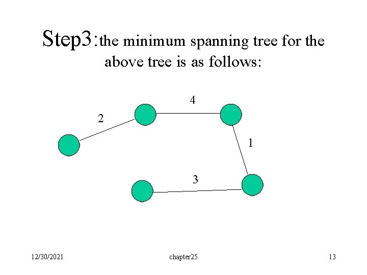 Step 3: the minimum spanning tree for the above tree is as follows: 4